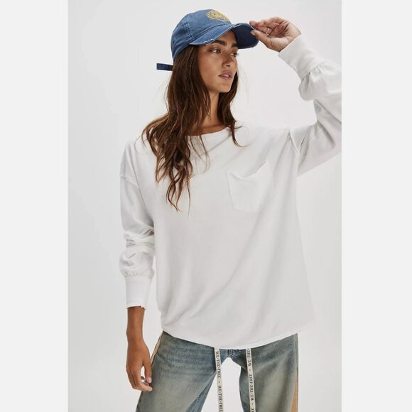 Free People Tops - Free People We The Free Ivory Long Sleeve Fade Into You Relaxed Tee
